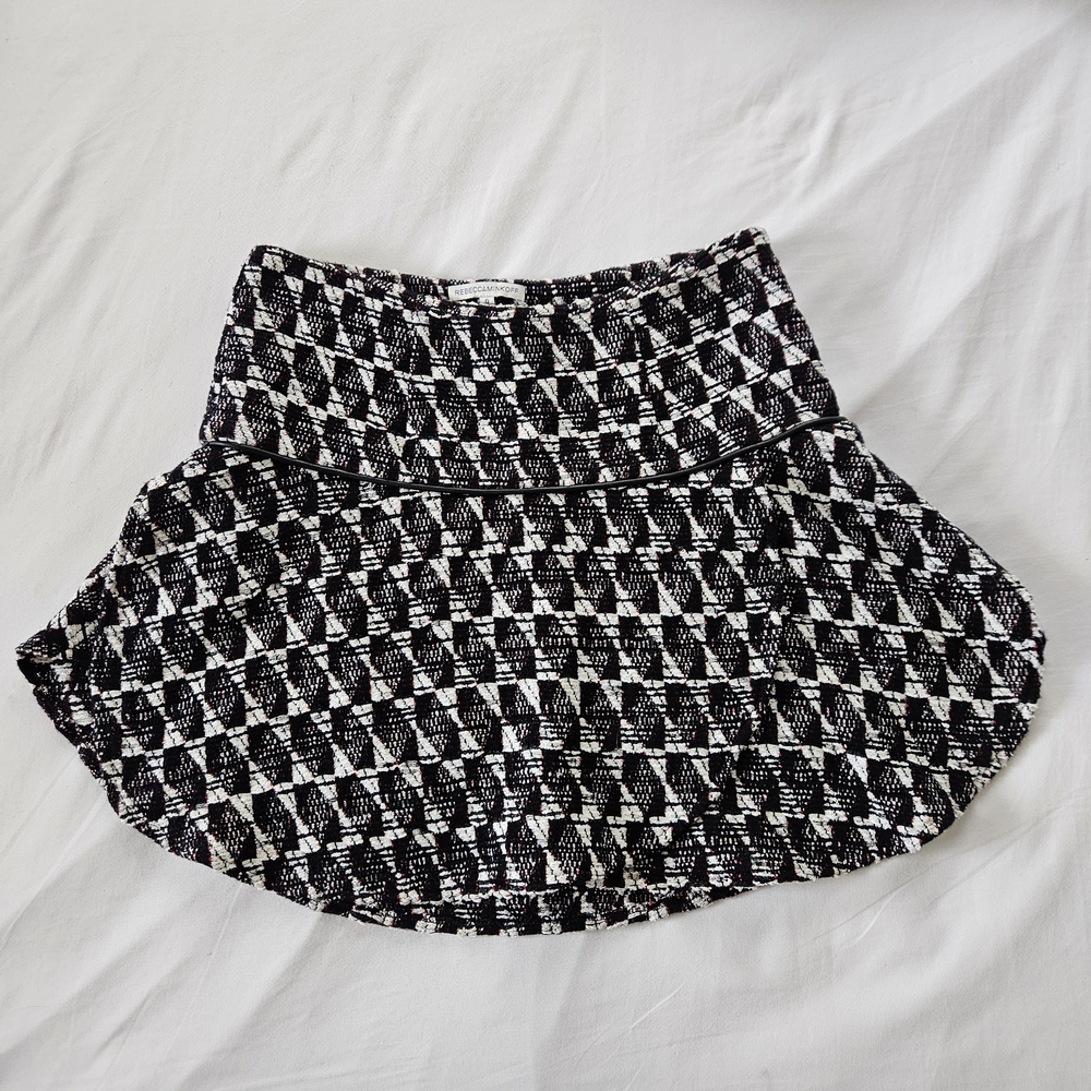 Rebecca Minkoff Black and White Geometric Thurber Skirt - Size 0